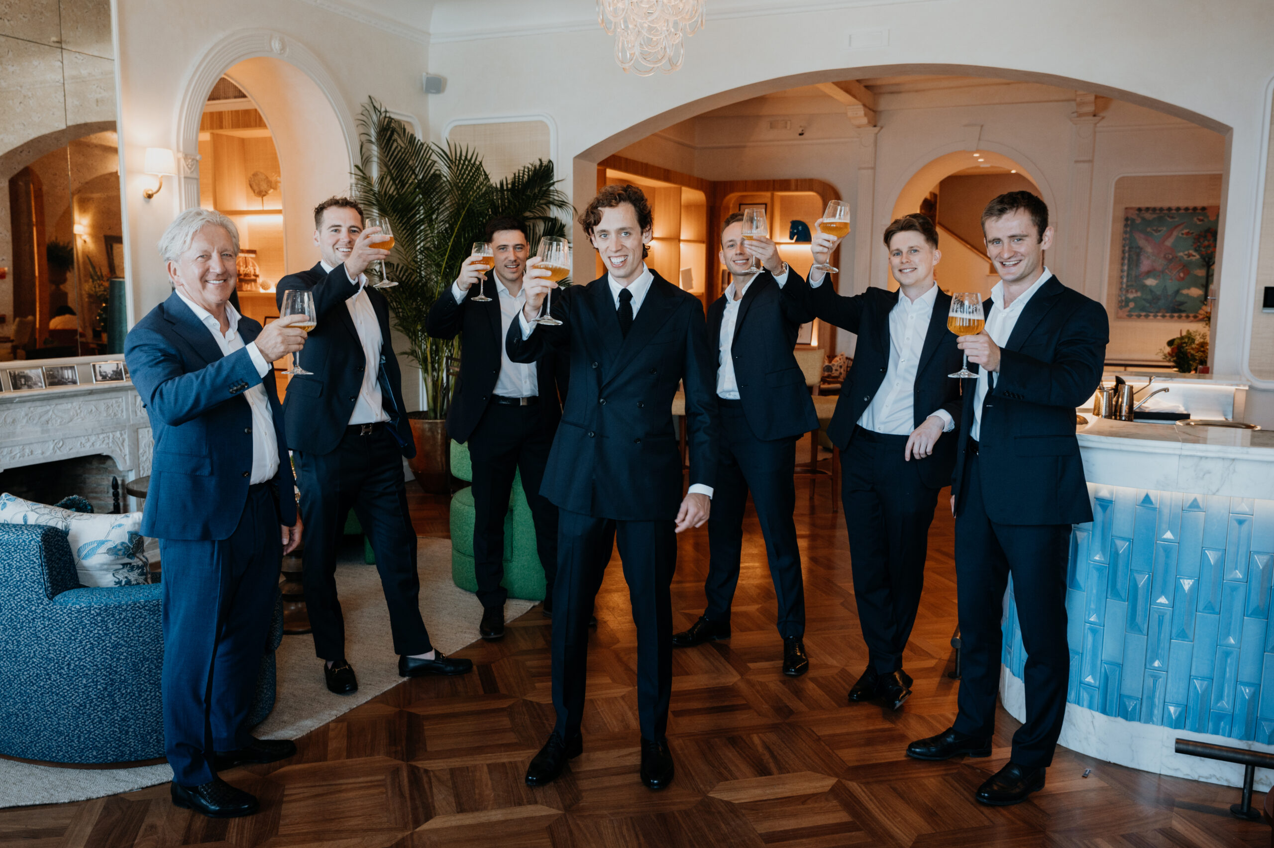 Groom’s getting ready at Villa Sant’Andrea